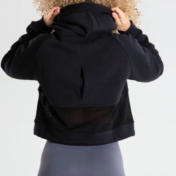 Women's Best True Mesh Cropped Hoodie Black Size Small - Picture 4 of 6